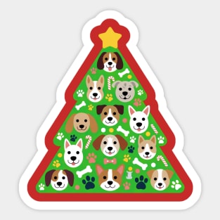 Festive Dog Christmas Tree Sticker
